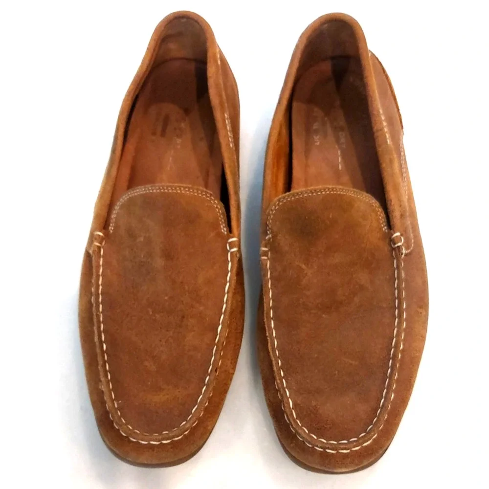 Rockport Leather‎ Loafers Shoes Tan Tumbled Leather Size 10
